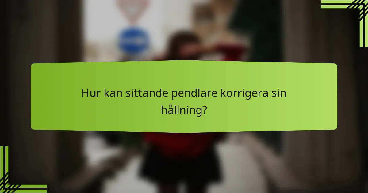 Hur kan sittande pendlare korrigera sin hållning?