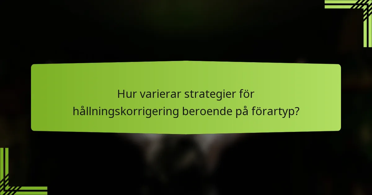 Hur varierar strategier för hållningskorrigering beroende på förartyp?