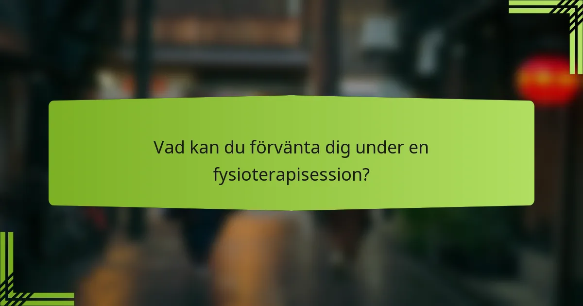 Vad kan du förvänta dig under en fysioterapisession?