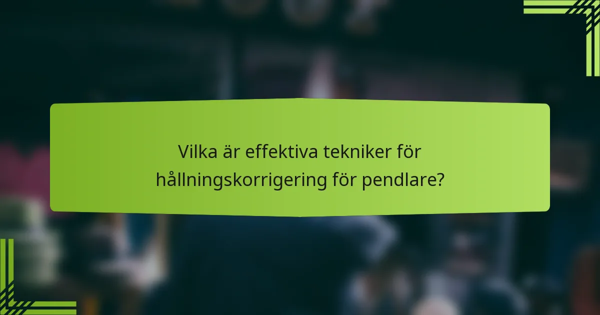 Vilka är effektiva tekniker för hållningskorrigering för pendlare?