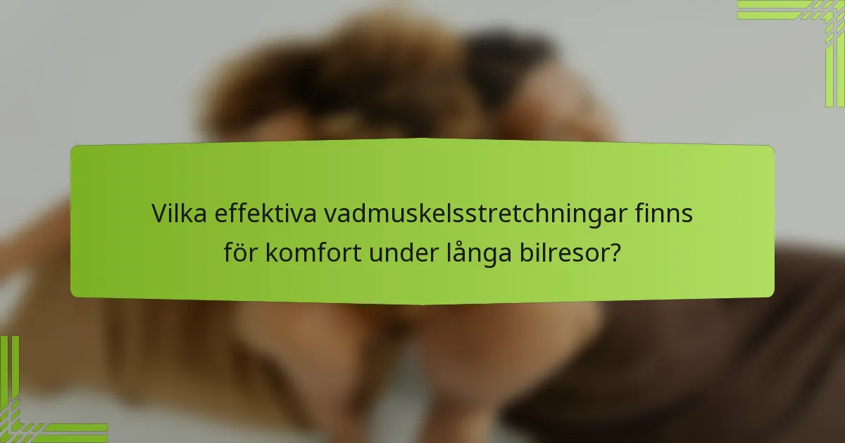 Vilka effektiva vadmuskelsstretchningar finns för komfort under långa bilresor?